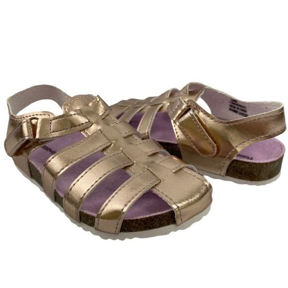 New in Box Tucker + Tate Girls Fisherman Sandals Rose Gold Pink Casual Summer 9M - Picture 1 of 8